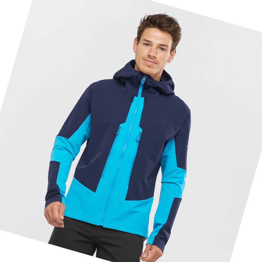 Salomon OUTPEAK SOFTSHELL Erkek Ceket Mavi | TR 3257DFM